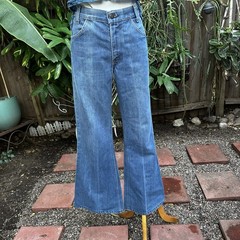 Vintage Levi’s 784 Orange Tab Bell bottom Flare Faded Denim Jeans Sz 30 x 31 70s