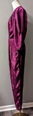 Vintage 80s BB Collections Barbara Barbara Fuchsia Jumpsuit Dynasty Glam Power S