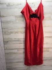 Vintage Expressions California Dynasty Icy Red W/ Black Embroidery Nightgown 3X