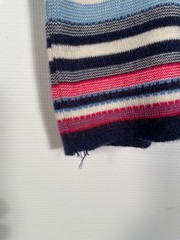Vintage 1970s Striped Knit Top With Wooden Toggle Button Size S/XS