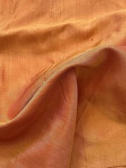1920s 30s Antique Handmade Orange Raw Shiny Silk Chemise Shirt Women’s S M L