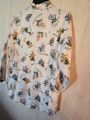 Vintage Women’s 80’s Venezia Floral Botanical Long Sleeve Shirt Size 14/16