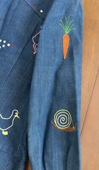 RARE Vintage 1970s THE OUTSIDER HAPPY LEGS women’s Denim Embroidered Jacket