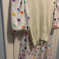 Vintage 80s Anthony Sicari 2piece set Colorful Geometric polka dot Midi Dress