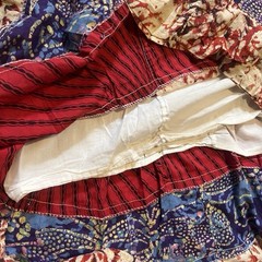 Vintage 90s Neelam Cotton Skirt Free Size Silver Bell Waist Tie Patchwork Boho
