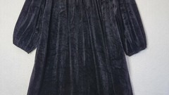 Vintage Louisa Women’s M 12-14 Black Velvet 1/2 Zip Up Dress
