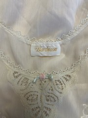 VTG Barbizon Long Nightgown White With Lace Details Measures Medium Sleeveless