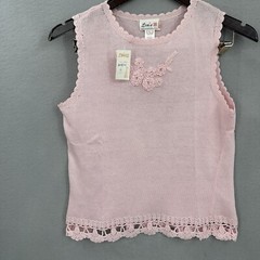 Vintage Lims Sweater Vest Womens Large Floral 3D Appliqué Crochet Knit Pink y2k