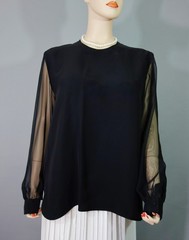 Vintage 60’s~LIHLI Saks Fifth Avenue~Luxurious Silk Chiffon Evening Blouse Sz 1X
