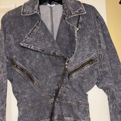 Vtg Joni Blair Denim Dress Acid Wash Zippers 80’s Shoulder Pads Women’s 5