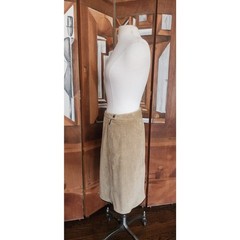 Vintage PRADA Sport Lines Rossa Skirt Beige Tan Corduroy A Line Knee Length