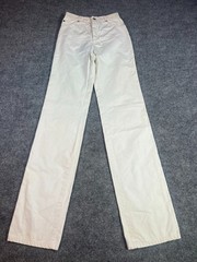 VTG 70s Chemin De Fer 70s White Jeans Straight Leg Disco Rockstar Pinch Waist