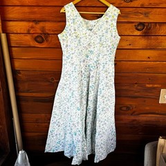 VTG 90s Victoria Holley Cottagecore Floral Fit & Flare Cotton Midi Dress 12
