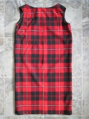 VTG Carole King Dress Large Wool Jumper Black Red Plaid Tube Sheathe Zipper EUC