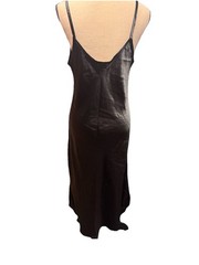 Y2K Vintage Gilligan & O’Malley Maxi Slip Dress Large Black Satin Lace Chemise