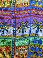 1990s Details Tropical Brocade Loungewear Dress Caftan Mumu Maxi Resort 80s VTG