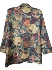 vintage 80s FLORAL JACKET BLAZER wool blend USA oversized cottagecore M