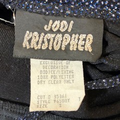 Vintage 90s Evening Dress Jodi Kristopher Navy Glitter Sparkle Maxi Slip XS / S