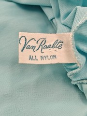 Vintage Van Raalte Large All Nylon Light Blue Half Slip Lace Trim *Read