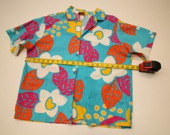 Vintage Hobie Cotton Hawaiian Floral Shirt Womens Jrs L 43″ Chest USA Made READ