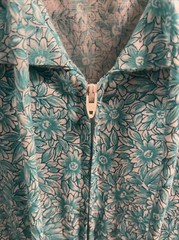 Vintage Just for Women Half Zip Short Sleeve Knee Length Housecoat Size 14 1/2