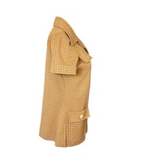 Vintage 60s 70s Pant Set Mustard Yellow Geometric Pattern Knit