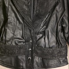 Vtg 1980’s Global Identity G-III Cropped Black Leather Goth Jacket Size Medium