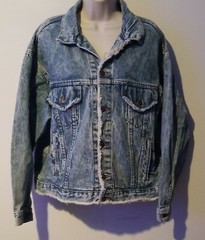 Levis XL Vtg 80s Distressed Denim Jean Jacket Custom Quilted Acid Wash 70507