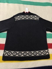 Vintage 90s Women’s Polo Ralph Lauren Hand Knit Skier Ski Sweater 3X XXXL Black