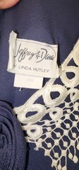 Vintage Jeffrey & Diane Linda Hutley Navy Wide Leg Jumpsuit 15/16