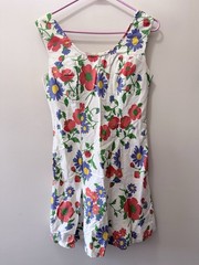 Vintage Sears Roebuck Mini Sleeveless Sun Dress Floral Dress Retro Cottage 11