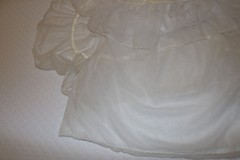 VINTAGE RARE TOSCA LAYER NYLON CHiFFON BABYDOLL NiGHTiE Cream Ivory M LACE BOW