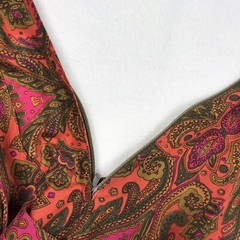 VTG Casual Corner Culotte L Silk Paisley Orange Palazzo 90s Granny Cottage Core