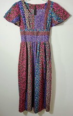 Vintage Homemade Dress Womens Small Maxi Boho Hippie 70’s Patchwork Flower Power