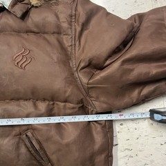 Rocawear Y2K Vintage Down Puffer Jacket Coat Fur Hood Logo Women’s XL Hip Hop