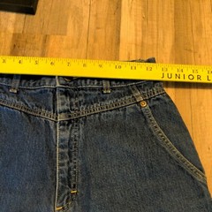 Vtg 90s Lee Medium Blue Jeans 11 High Waist Flat Front Tapered Leg Made in USA