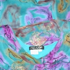 Judy Hornby Couture 1980’s Silk Formal Skirt Set sz. 8 Teal floral