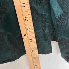 Vintage La Belle Womens Asian Midi Dress 10 Green Print 90s USA Frog Fastener