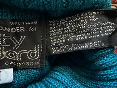 80’s PATTY WOODARD Turtle Cowel Neck Sweater Turquoise Blue Wool Blend Size M