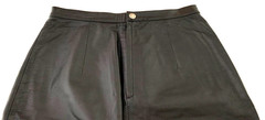 VTG HANDMADE Black Skirt 100% Genuine Leather Back Zipper Vent Made in Argentina