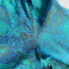 Vintage 1950s Jerry Gilden Turquoise Paisley Short Sleeve Shirtwaist Dress As Is