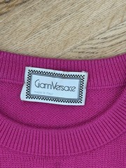 Gianni Versace 1980s Geometric Sweater Pink Black Yellow Red Blue Green Casual