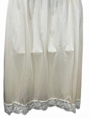 VTG 1970s Slipfection Ivory Nylon Lace Half Slip Skirt USA Made Coquette Bride