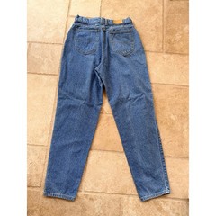 LL Bean Vintage High Waisted Mom Jeans Medium Wash Tapered Leg Made in USA 12 30