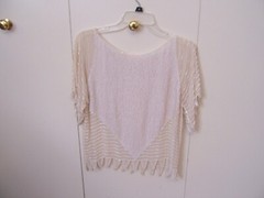Vintage Swee Lo New York Designer Sequined and Beaded Top Cream Size M