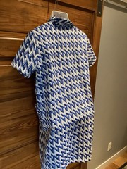 VGT Blue Geometric Polyester Mini Dress 22 1/2 Mod Rockabilly XXL