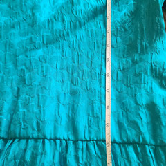 Vintage 80s AJ Bari Silk Teal Low Back Dress Sequence Rhinestone Puff Sleeve 8