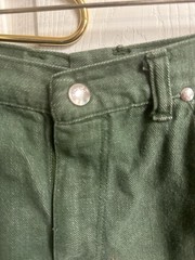 70s Wrangler Misses Jeans Green Denim Snap Button Wide Leg Flare Slim Sz 18 30w