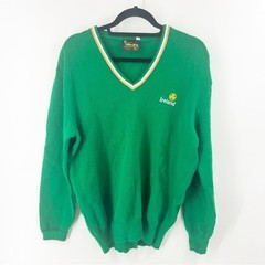 ✅ Vintage SUGRA Ireland Green Sweater St Patrick’S DAY V-NECK SWEATER SIZE 44