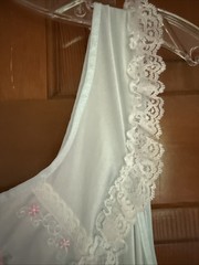 Vintage Deena Sleeveless Nightgown Size Medium Pastel Blue Short Length